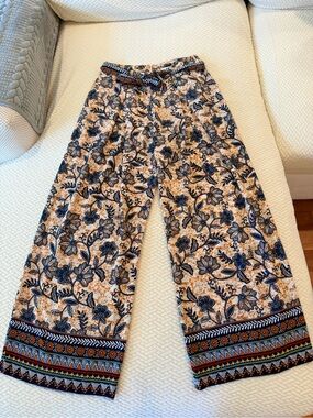 Kiss the Sky ASOS wide leg floral tie waist pants